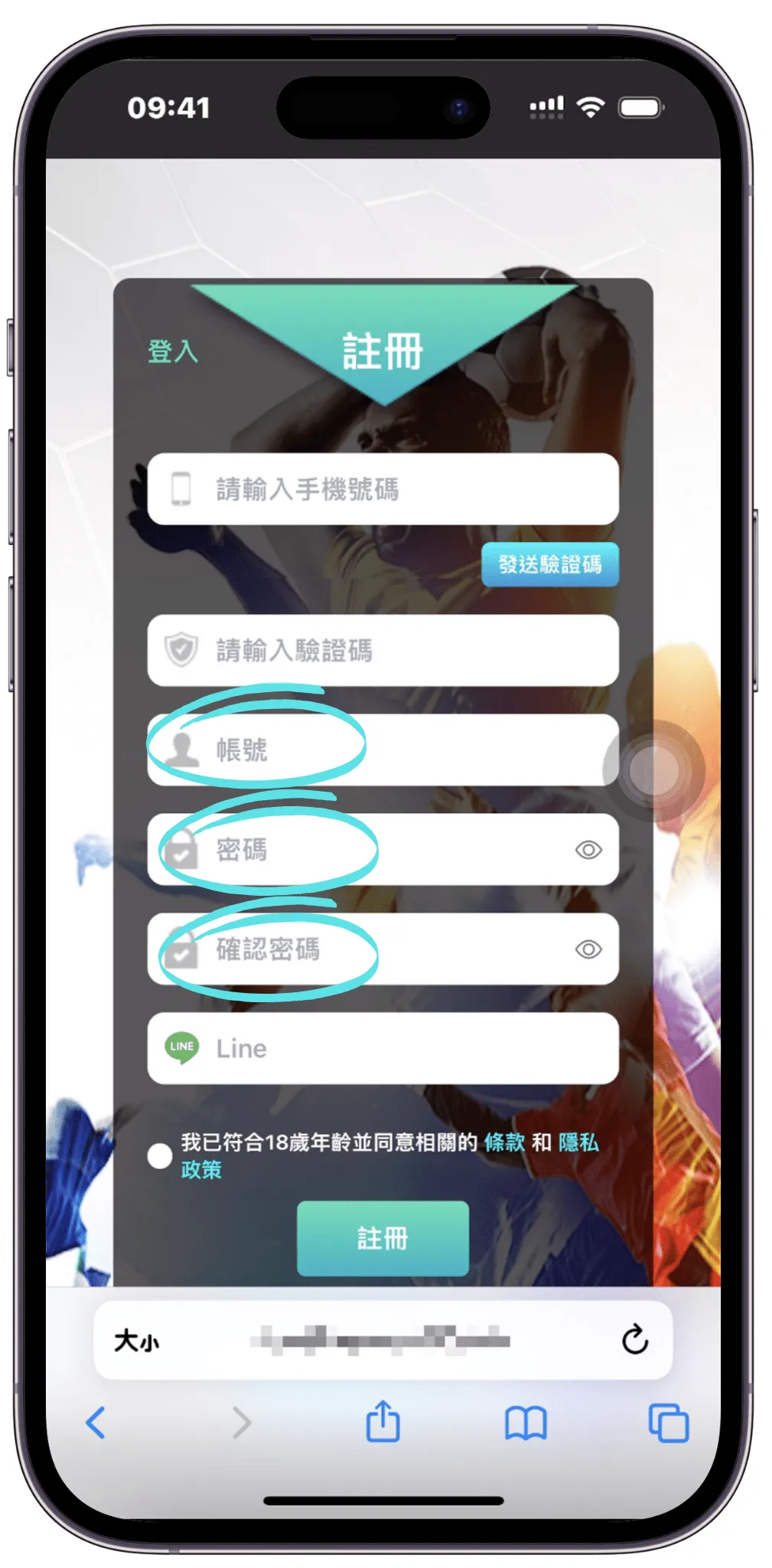 Step 2 填寫會員註冊信息