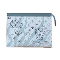 LV 圖騰牛皮手拿包